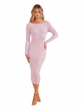 NWT MINKPINK Fresco Twist Back Knit Dress - Lavender